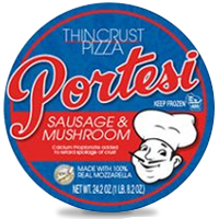 Portesi Sausage and Mushroom Think Crust Pizza