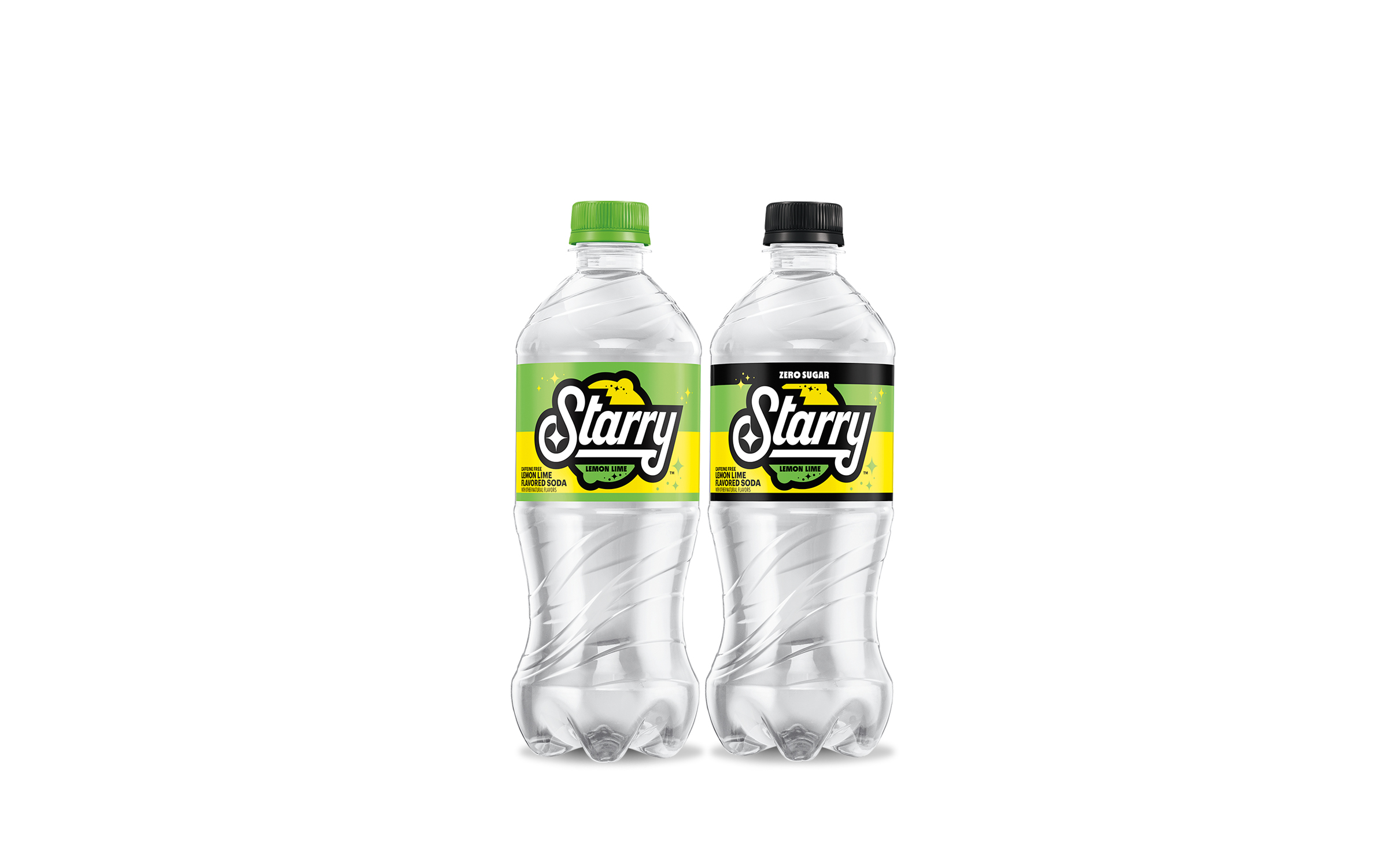 Starry Lemon Lime regular and Zero Sugar bottles