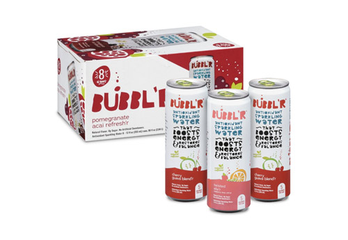 Bubblr 8-pack package and three cans