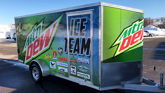 Mountain Dew Ice Team Snowmobile Trailer