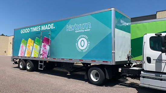 Mid-Wisconsin Beverage Klarbrunn semi trailer wrap.