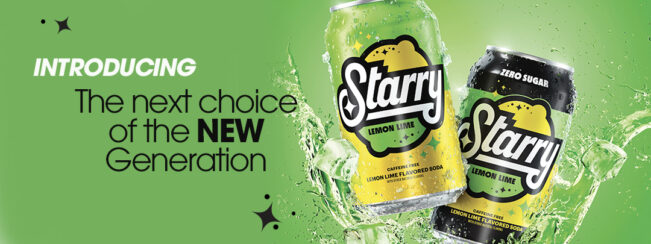 two cans of Starry Lemon Lime soda