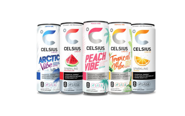 cans of Celcius energy drink