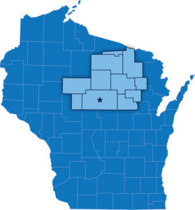 Midwest Beverage Territories map of Wisconsin