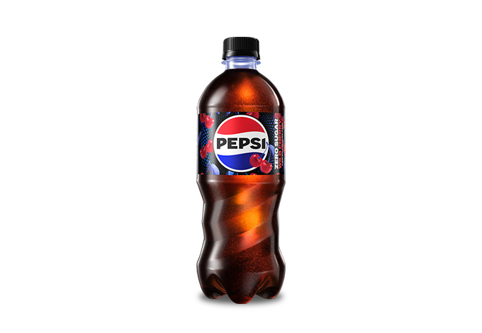 Wild Cherry Pepsi Zero Sugar bottle with new logo