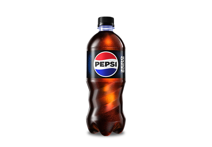 Pepsi Zero Sugar bottle with new logo 2023
