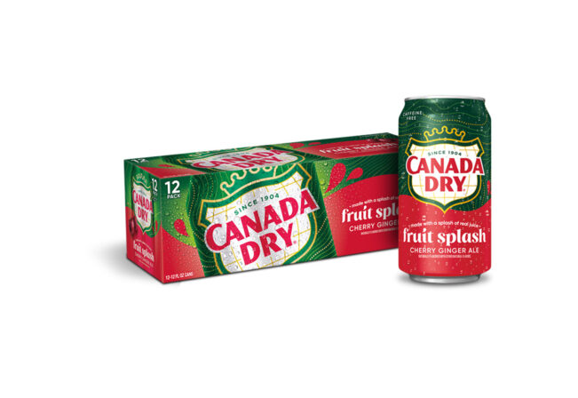 Canada Dry Fruit Splash can and 12 pack