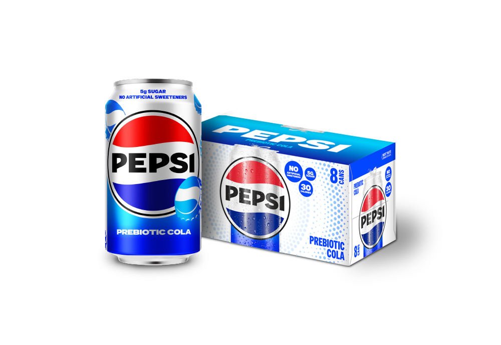 Pepsi Prebiotic can and 8-pack