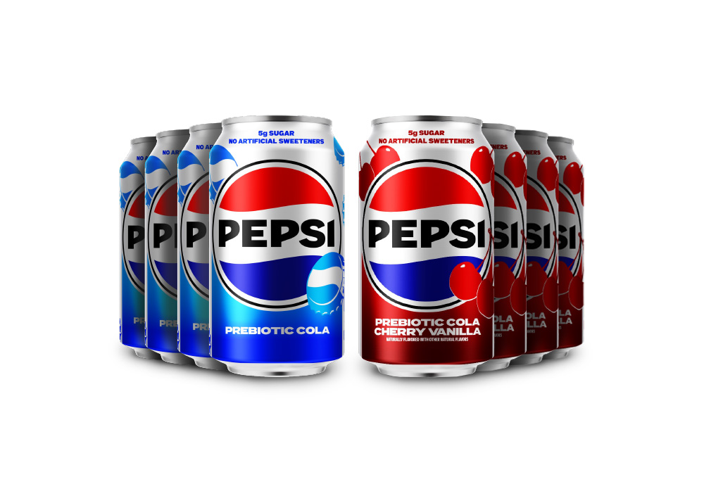Pepsi and Pepsi Cherry Vanilla Prebiotic cans