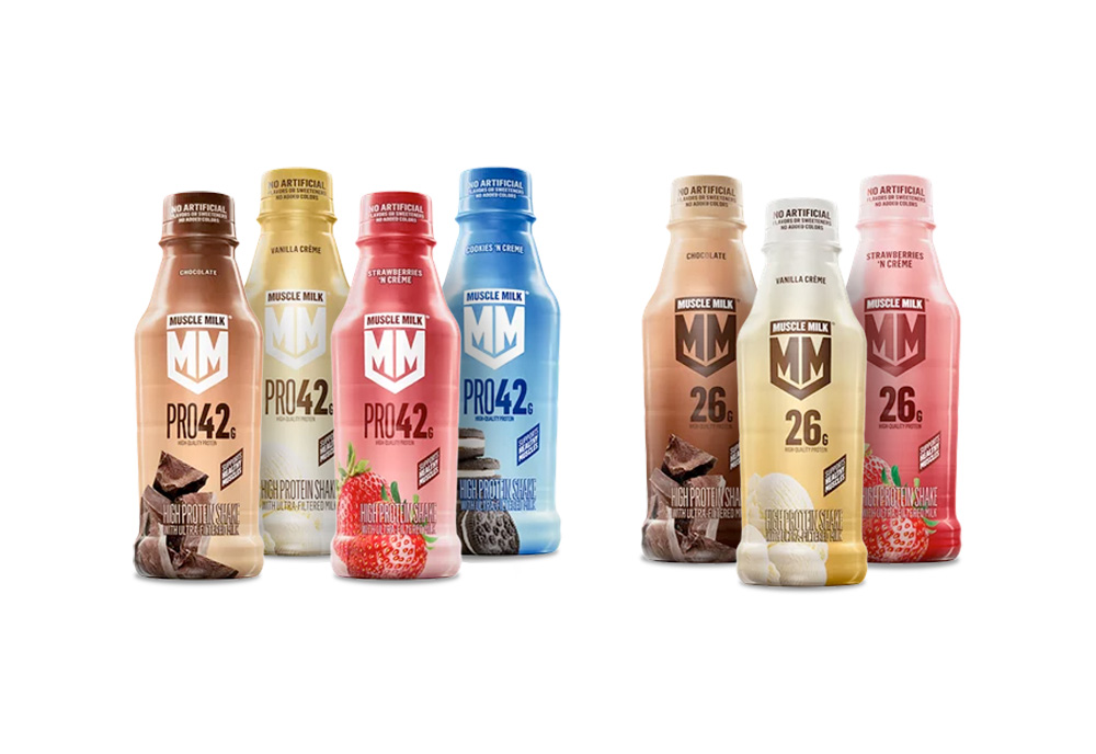 Muscle Milk Pro and Base bottles